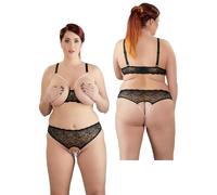 Sujetador íntimo sexy completo de encaje negro con perlas