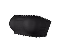 Sujetador Invisible Ropa interior ultrafina de silicona antideslizante for mujer, sin costuras, tirantes, con borde ondulado, sujetador tubo, vestido hombros descubiertos, lencería(XL,BLACK_ONE SIZE)