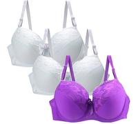 Sujetador - Lote de 3 casual elástico sujetador de apoyo cómodo push-up anti-fago, ropa interior, entrenamiento deportivo, transpirable, lencería sexy, elegancia clásica, sujetador para todos los días