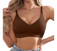Sujetador Mujer Pecho Grande Sin Aro Sin Costura Bustier Relleno Push Up Suave Elástico Bralette Camiseta Minimizador Alivio Soporte