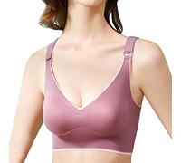 Sujetador Mujer Sin Aros Deep V Push up Seamless T-Shirt Bra Sexy Push Up Cuello V Sujetador sin Relleno Talla Grande Color Liso Sujetadors para Uso Diario