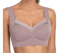 Sujetador para mujer, antiflacidez, sin armadura, gran tamaño, seda helada, ropa interior, sujetadores sexy, cuello en V, push up tirantes anchos, elásticos, informal, transpirable, lencería