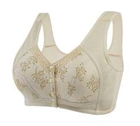 Sujetador para mujer, cierre frontal, sin aros, sujetador sin costuras, ropa interior cómoda push up, sujetador suave con cobertura completa, sin aros, acolchada, con tirantes anchos, bralette para