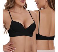 Sujetador para mujer con pechos pequeños - Bralette Push Up con aros Sexy Triángulo Bustier con cuello en V profundo Skiny Minimizer BHS Comodidad Dormir Sujetador Cómodo Sujetador Ropa Interior Busto