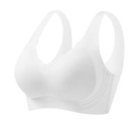 Sujetador para Mujer Push Up Sin Espalda Bralette Alla Grande Sostén con Espalda Ancha Máxima Comodidad Diaria Prenda Íntima(White, XXL)