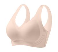 Sujetador para Mujer Push Up Sin Espalda Bralette Alla Grande Sostén con Espalda Ancha Máxima Comodidad Diaria Prenda Íntima(Beige, XXL)