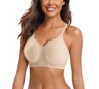 Sujetador para mujer sin anillo de acero para movimiento, fruncido sin costuras, ajustable para yoga, dormir, tallas grandes, transpirable, suave, elástico, cómodo, moldeador, duradero, femenino