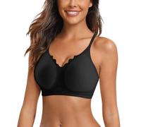 Sujetador para mujer sin anillo de acero para movimiento, fruncido sin costuras, ajustable para yoga, dormir, tallas grandes, transpirable, suave, elástico, cómodo, moldeador, duradero, femenino