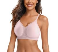 Sujetador para mujer sin anillo de acero para movimiento, fruncido sin costuras, ajustable para yoga, dormir, tallas grandes, transpirable, suave, elástico, cómodo, moldeador, duradero, femenino
