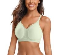 Sujetador para mujer sin anillo de acero para movimiento, fruncido sin costuras, ajustable para yoga, dormir, tallas grandes, transpirable, suave, elástico, cómodo, moldeador, duradero, femenino