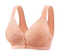 Sujetador para mujer sin aros, cuello en V profundo, sujetador de flores, sujetador sin tirantes, cierre frontal, acolchado, sin aros, sujetador para dormir, minimizador, sujetador cómodo, chaleco de