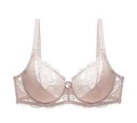 Sujetador Para Mujer Sujetador de encaje con perspectiva for mujer, lencería aros, bordado floral, tallas grandes CDE 80 85 90 95 100 105(42,KHAKI_D)