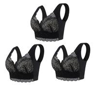 Sujetador para Mujer Sujetador de Encaje sin Costuras Seda Hielo 3 Piezas, Ropa Interior Soporte Superior aro Acero, cómodo, Talla Grande, Bralette Tipo Chaleco para Salir(4XL (90-100kg),Sky Blue)