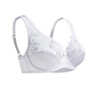 Sujetador Para Mujer Sujetador de mujer, lencería talla grande, sujetadores con encaje floral y aros, tops, ropa interior femenina perspectiva, copa BCDEF(White,100B)