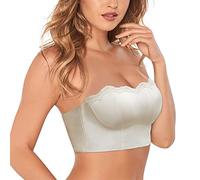 Sujetador para mujer, sujetador deportivo cómodo con aros, espalda cruzada, sujeción media, sujetador de yoga para mujer, Blanco, 34/75C