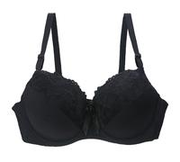 Sujetador Para Mujer Sujetadores de copa con encaje y masaje for mujer, sujetador push up flores, lencería femenina aros, ropa interior for(Black,100C)