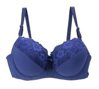 Sujetador Para Mujer Sujetadores de copa con encaje y masaje for mujer, sujetador push up flores, lencería femenina aros, ropa interior for(Blue,100C)