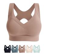 Sujetador Potente con Efecto realce y Moldeador; Transpirable, Evita la flacidez; sin Aros ni Costuras, Ideal para Mujeres Mayores (Camel,XXL)