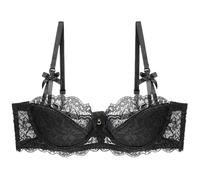 Sujetador Push-up Demi Half Cup Sexy para Mujer, Copa Suave, Aros de Encaje Ligeramente Acolchado, Comodidad para el día a día