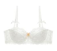 Sujetador Push-up Demi Half Cup Sexy para Mujer, Copa Suave, Aros de Encaje Ligeramente Acolchado, Comodidad para el día a día