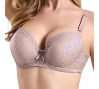 Sujetador Push Up Europeo con Soporte Ajustable Lencería Ligera Cómoda Transpirable para Uso Diario (Khaki, 90C) #1150