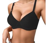 Sujetador Push up Fino de Color sólido, cómodo y Transpirable para Mujer con Aros y Triple Botonadura Ropa De Interior