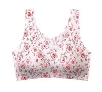 Sujetador Push up Large Size Non Marking Ice Silk Back Wrap Bra Underwear Female Without Ring Gathered Sports Sleep Bra Thin Bra Sujetador Dormir Sujetador Top Deportivo Mujer (Pink, XL)