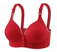 Sujetador push up para mujer, ropa interior de lactancia con botones frontales de talla grande que no se ve, suave, talla grande, copa completa para el trabajo, la oficina debajo del vestido, rosso