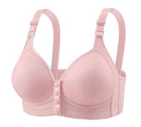 Sujetador push up para mujer, ropa interior de lactancia con botones frontales de talla grande que no se ve, suave, talla grande, copa completa para el trabajo, la oficina debajo del vestido, rosa