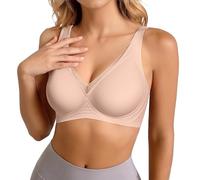 Sujetador Push-up para Mujer, Sin Aro Armadura Zero Feel Bliss, Tirantes Anchos Elásticos Ajustables, Suave Transpirable Efecto Invisible, Cobertura Total y Buen Soporte