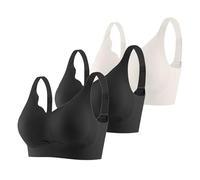 Sujetador push up para mujer, sin costuras, cómodo, conjunto de 3 piezas, soporte ajustable, deportes, no se ve, algodón, talla grande, balconette diario, trabajo, oficina, Bk5., L