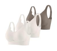 Sujetador push up para mujer, sin costuras, cómodo, conjunto de 3 piezas, soporte ajustable, deportes, no se ve, algodón, talla grande, balconette diario, trabajo, oficina, Gy1., XL
