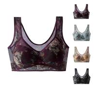 Sujetador Push Up para Mujer Tejido Cómodo Sostenes de Mujer Sin Costuras Básicos Bandolera Ajustable Sujetador Básico Bandolera Ajustable Soporte Completo Tallas Grandes Sostenes Comodos para Dormir