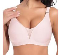 Sujetador Push up sin Aros, Sexy, de Talla Grande, con Escote en V Profundo, Suave, sin Costuras, Fino, para Pecho Grande y pequeño Set Sujetadores