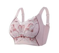 Sujetador Push Up Sin Aros Suave Transparente con Encaje Floral Ligero Cómodo de Corte Bajo Escote Pronunciado Top Clásico Que Moldea Perfectamente (36/36B)