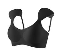 Sujetador push-up sin costuras con hombreras sin tirantes soporte para hombros colgantes cómodo sujetador de camiseta inalámbrico para el día a día, Negro , L