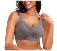 Sujetador Reductor Sin Aros Mujer, Sujetador InaláMbrico Mujer Sin Bralette Push Up Festejado Comodidad Diaria