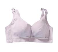 Sujetador sin aro de acero, copa con agujero en el pecho pequeño, ajuste fruncido, ropa interior para mujer, estilo fino, Morado (, 95B
