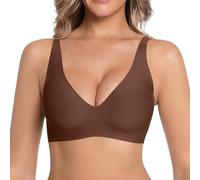 Sujetador Sin Aro Jelly Para Mujer, Escote en V Leopardo Jelly Push Up Bra, Ropa Interior Sin Costuras Cómoda, Sujetadores Suave Sin Aro Tipo Bralette, Sujetador Seamless Completo Camiseta Para Mujer