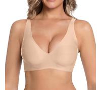 Sujetador Sin Aro Jelly Para Mujer, Escote en V Leopardo Jelly Push Up Bra, Ropa Interior Sin Costuras Cómoda, Sujetadores Suave Sin Aro Tipo Bralette, Sujetador Seamless Completo Camiseta Para Mujer