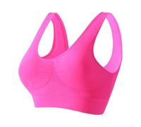 Sujetador sin aros de talla grande para mujer, sujetador deportivo con espalda cruzada para yoga y fitness (S ciruela roja)