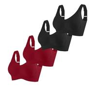 Sujetador sin aros, juego de 4 unidades, sin aros, sujetador con sujeción fuerte, sujetador push up sin costuras, cómodo, senos grandes, ropa interior clásica, bralette completa, tirantes anchos
