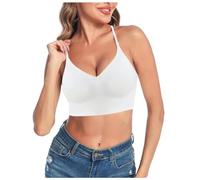 Sujetador sin aros para mujer, sin costuras, cómodo, push-up bralette sexy, senos, ropa interior deportiva informal, invisible, sin aros, sujetador clásico, ajuste transpirable, Blanco, M