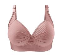 Sujetador sin aros para mujer, sin costuras, push-up, cómodo, sexy, de encaje, senos grandes, ropa interior deportiva informal, suave, sin aros, ajuste clásico, sujetador transpirable, sujetador, Rosa