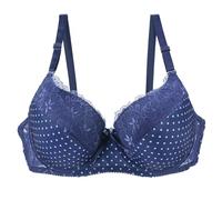 Sujetador sin aros para mujer, sin costuras, push-up, cómodo, sexy, encaje, senos, ropa interior deportiva, informal, cómoda, sin aros, sujetador clásico, suave y transpirable, azul, 85C