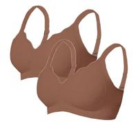 Sujetador sin aros para mujer, sujetador suave, bralette, cobertura completa, sujetadores diarios, ropa embarazada, café, S