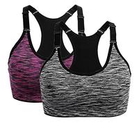 Sujetador Sin Aros Push Up - Sujetadores deportivos para mujer de impacto para yoga correr sin costuras para gimnasio camiseta sin mangas chaleco de fitness paquete de 2 Ropa Interior Maternal