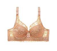 Sujetador sin aros sin costuras, cómodo push-up sin trazos, bralette sexy, de encaje, senos grandes, ropa interior deportiva informal, suave, sin aros, sujetador clásico para dormir, caqui, 75B