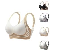 Sujetador Sin Aros, Sujetador Push Up Sin Aros, Sujetador Push Up Sin Aros Que Realza Y No Se Descolga (Blanco,XL)