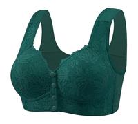Sujetador sin Aros,Thin Laceless Comfortable Breathability Underwear Large Size Buckle Female Bra Deep V Neck Vest Bralette Wireless Bra Bikini (Green, 46)
